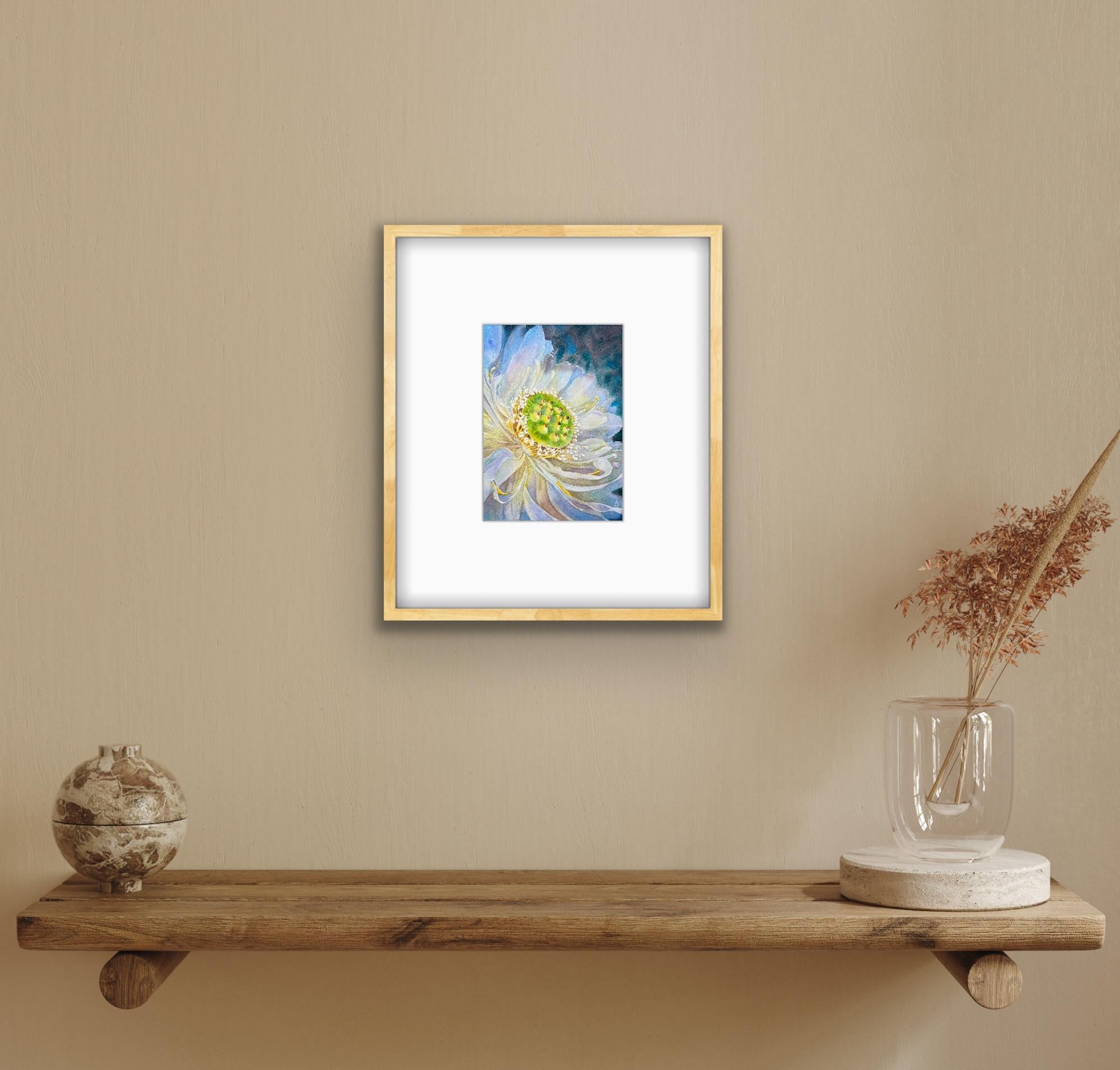Shining Lotus.Indigo - Abstract Painting by AreiRa