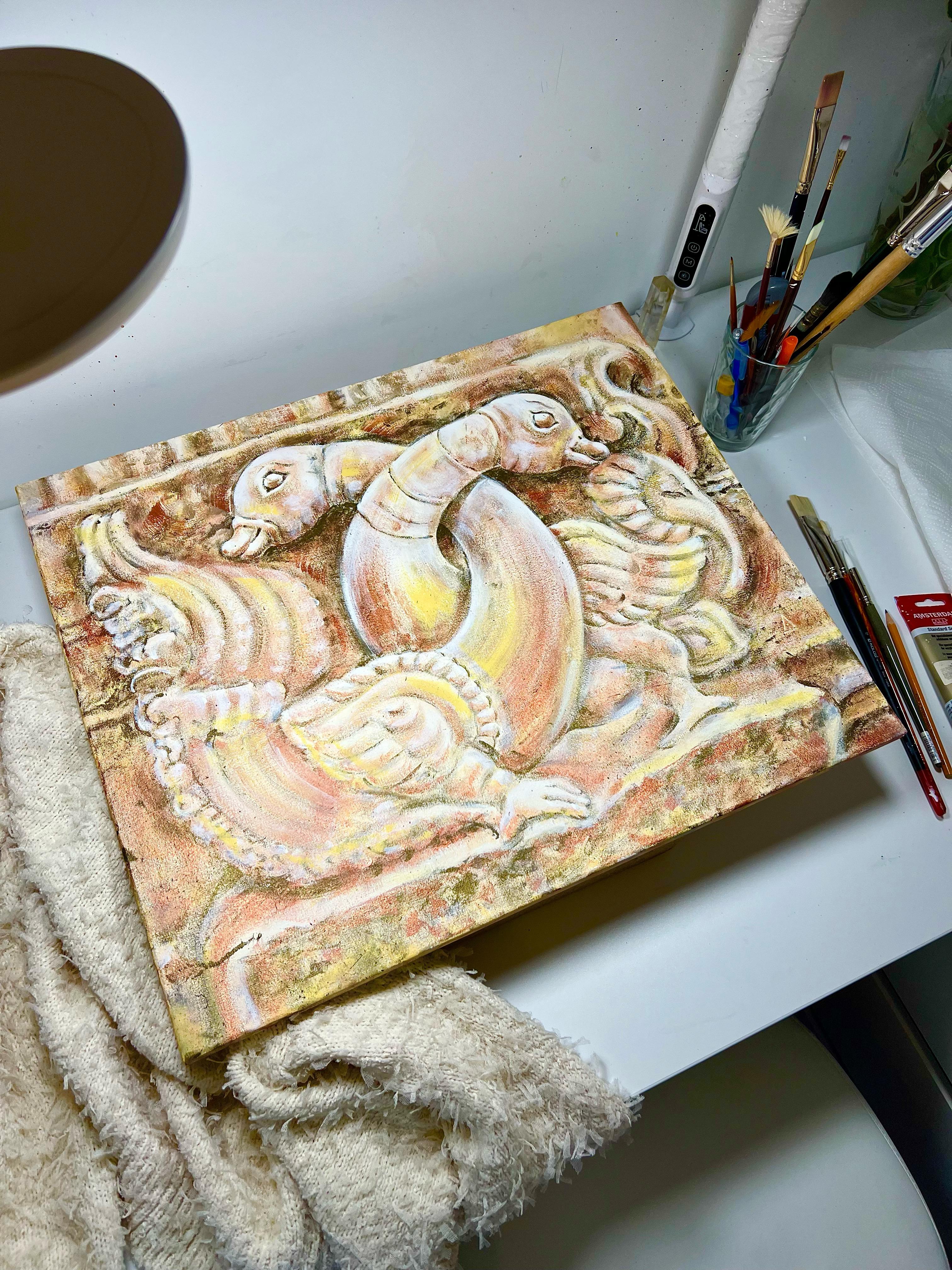 Swans. Ham and Sa. - Painting by AreiRa