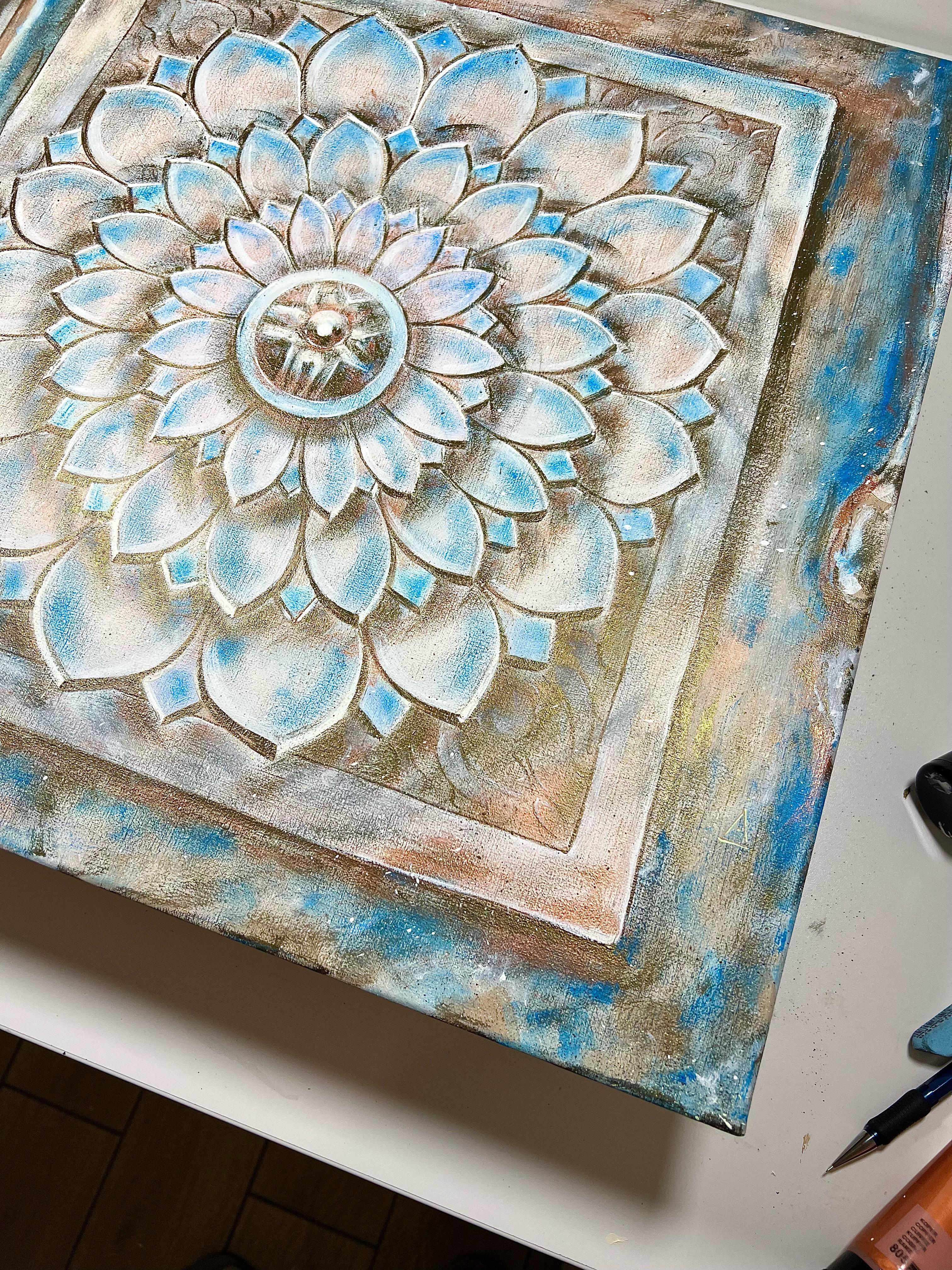 Tempel-Lotus. Farbenfroh. (Ästhetizismus), Painting, von AreiRa