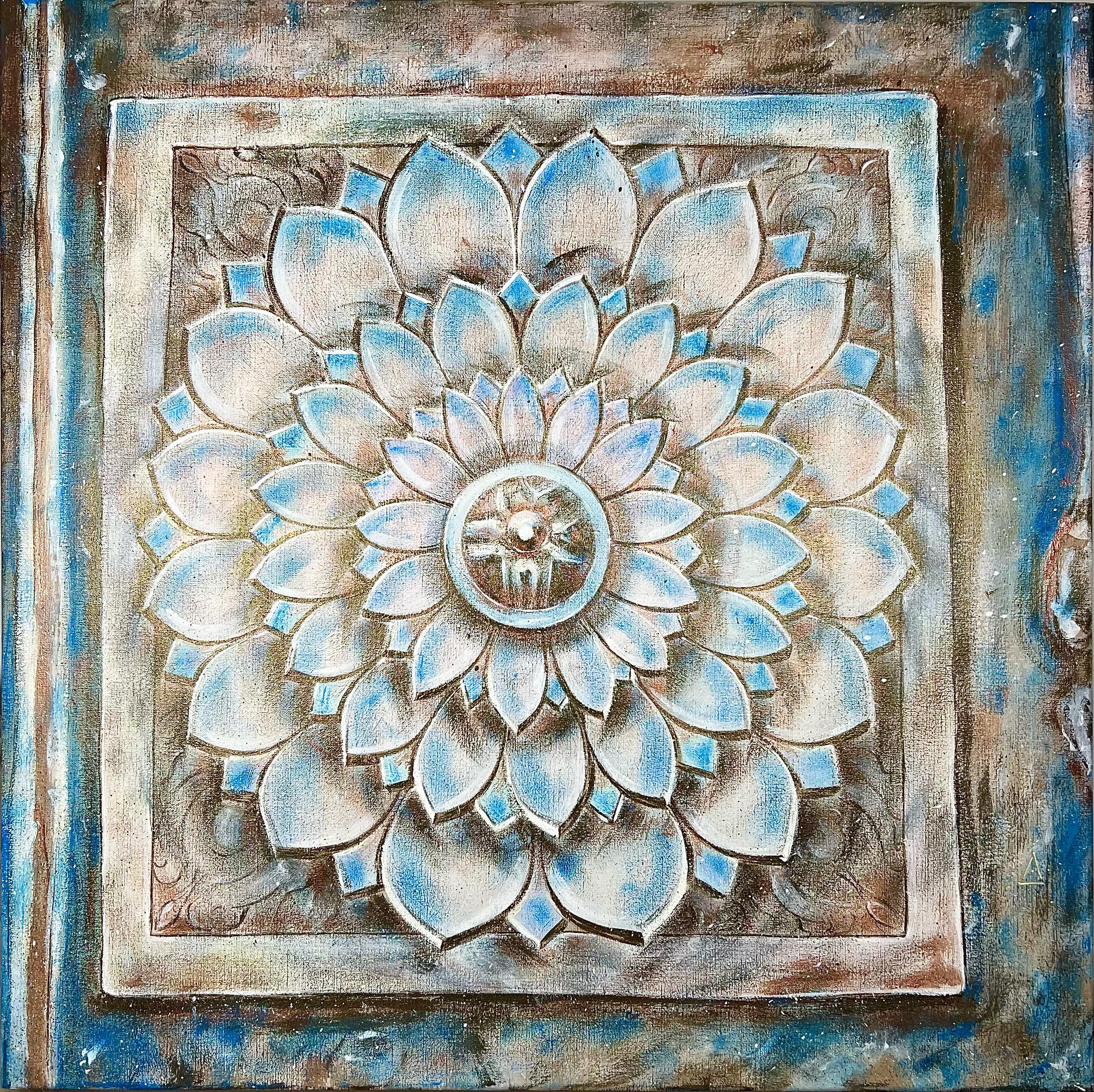 Temple lotus. Colorful.