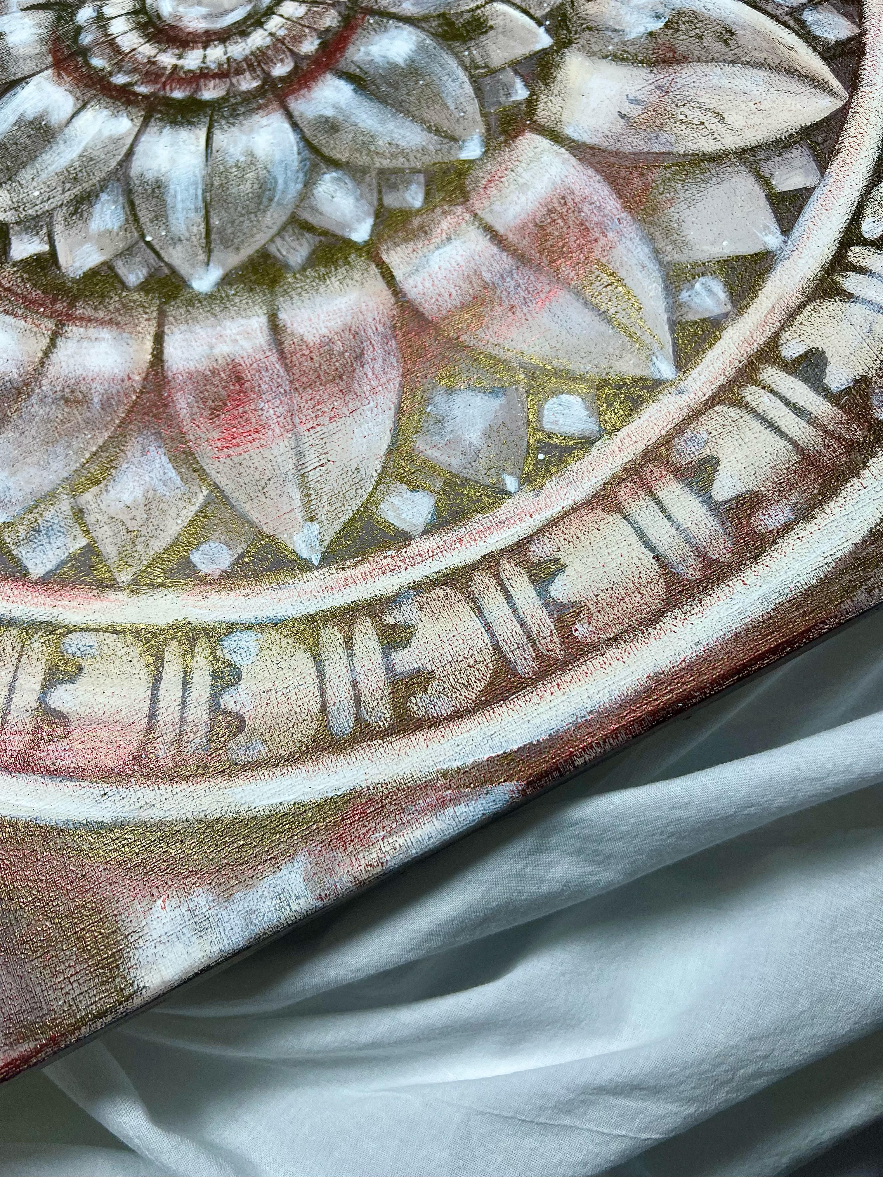 Temple lotus. White and red. For Sale 2