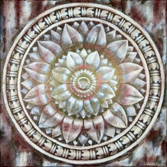 Temple lotus. White and red.