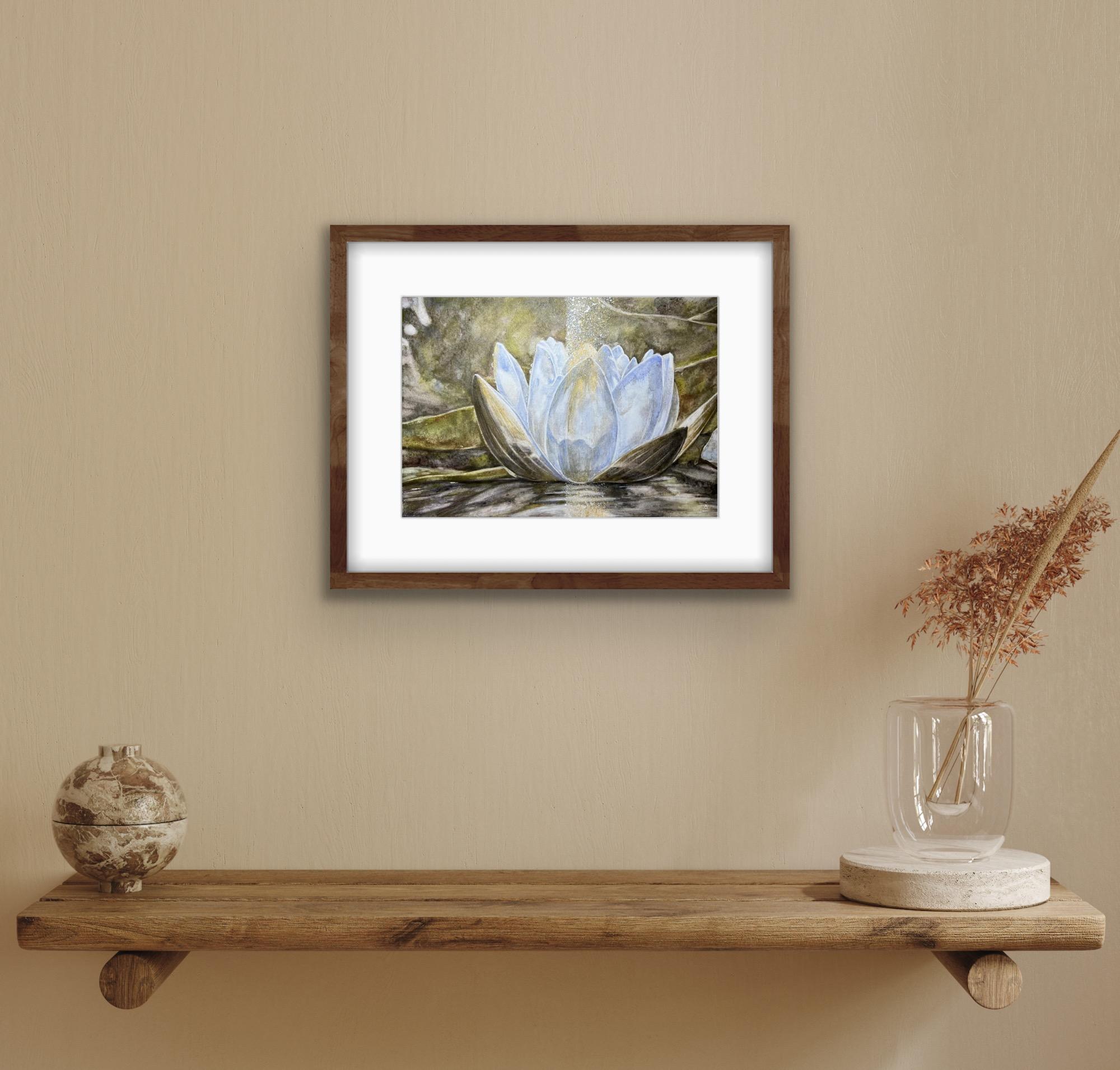 Winterlotus (Grau), Figurative Painting, von AreiRa