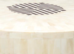 Arena Bone and Horn Inlay End Table /Stool