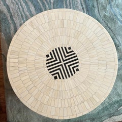 Arena Bone and Horn Inlay End Table /Stool