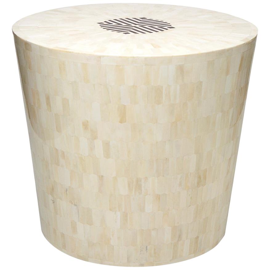 Arena Bone and Horn Inlay End Table /Stool For Sale