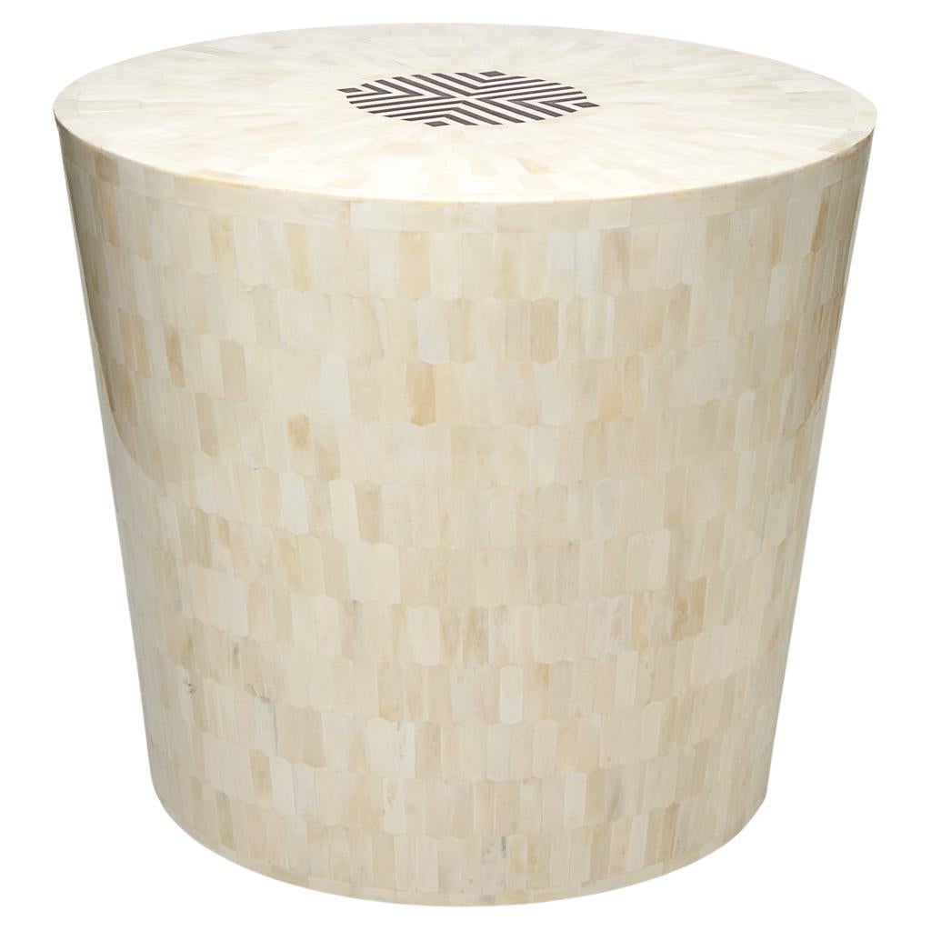 Arena Bone and Horn Inlay End Table /Stool