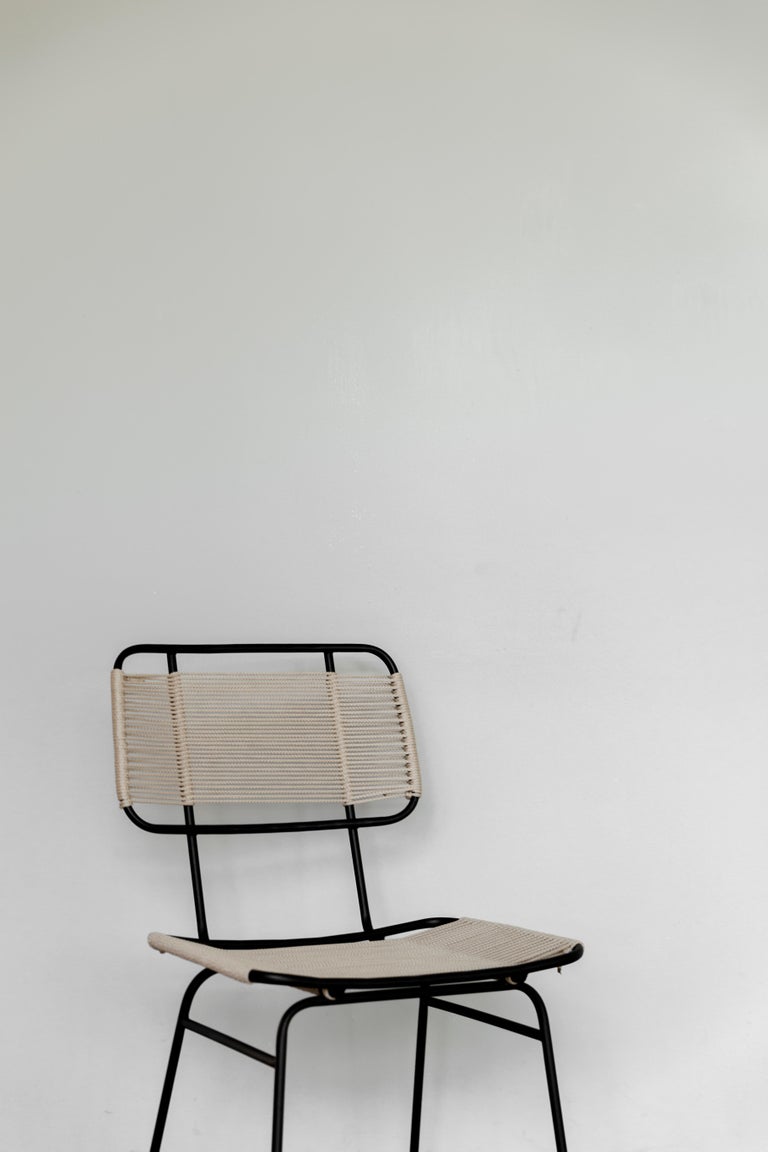 Contemporary Arena Steel with Rope Weave Chair For Sale
