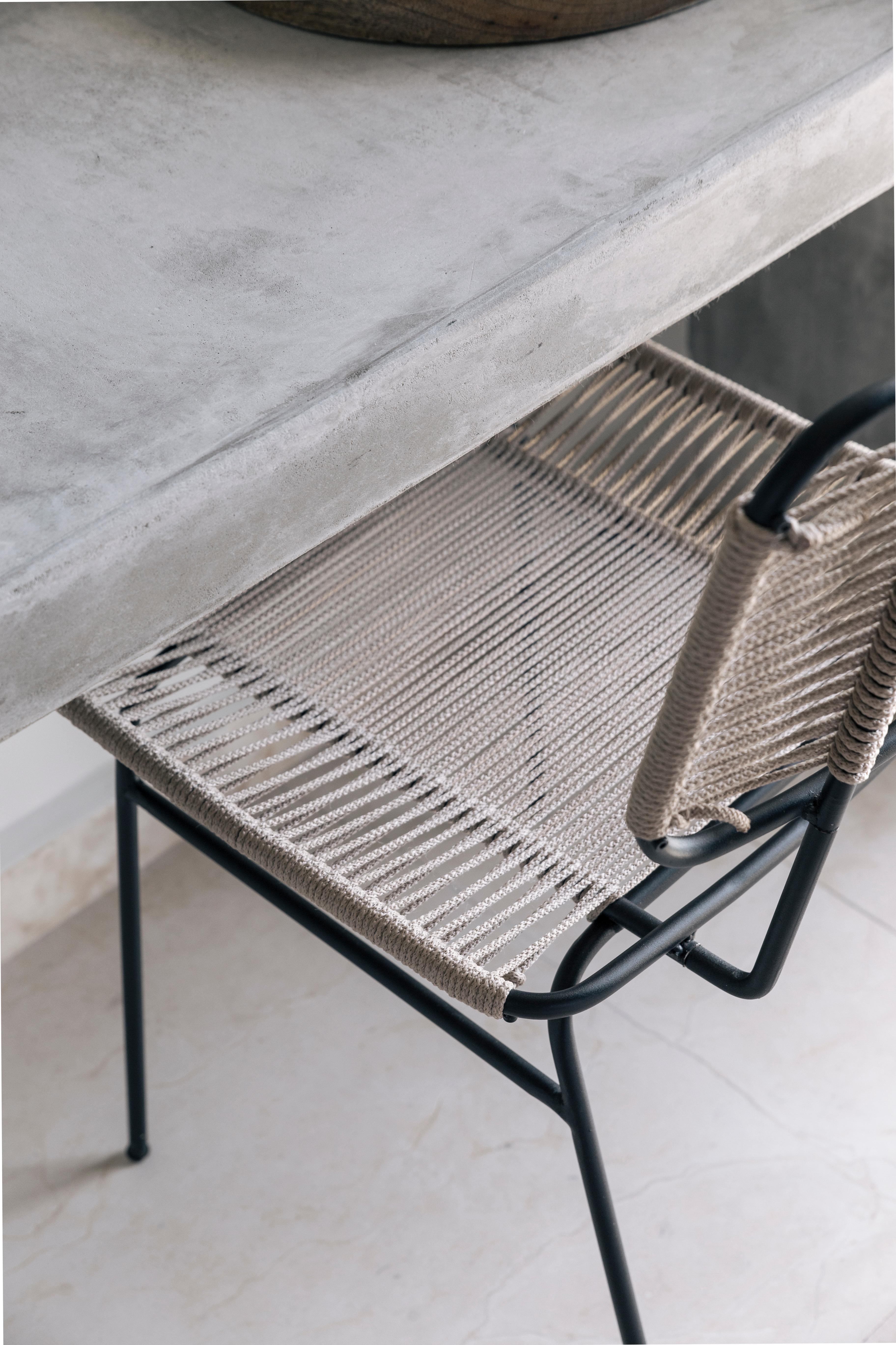 Chaise Arena en acier avec tissage en corde en vente 2