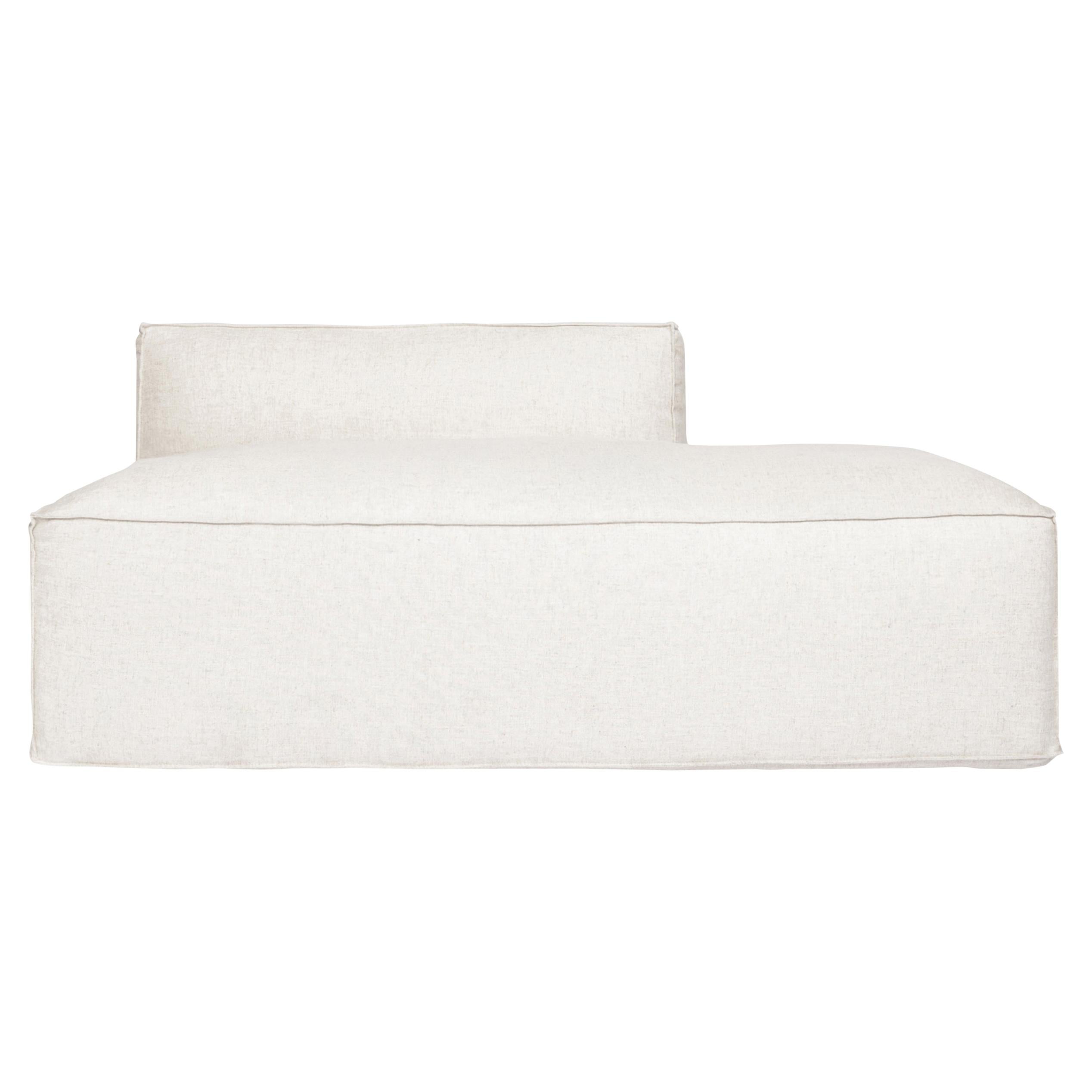 Arena Chaise Longue Module for Sofa in Linen Color Fabric Upholstery