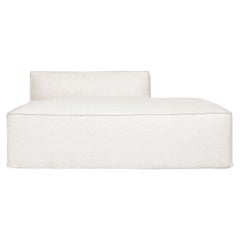 Arena Chaise Longue Module for Sofa in Linen Color Fabric Upholstery