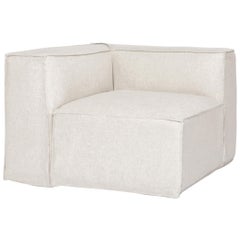 Arena Corner Module for Sofa in Linen Color Cabric Upholstery