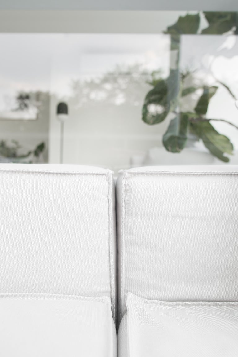 Extra Large Outdoor Sofa Set in Light Gray Upholstery For Sale at