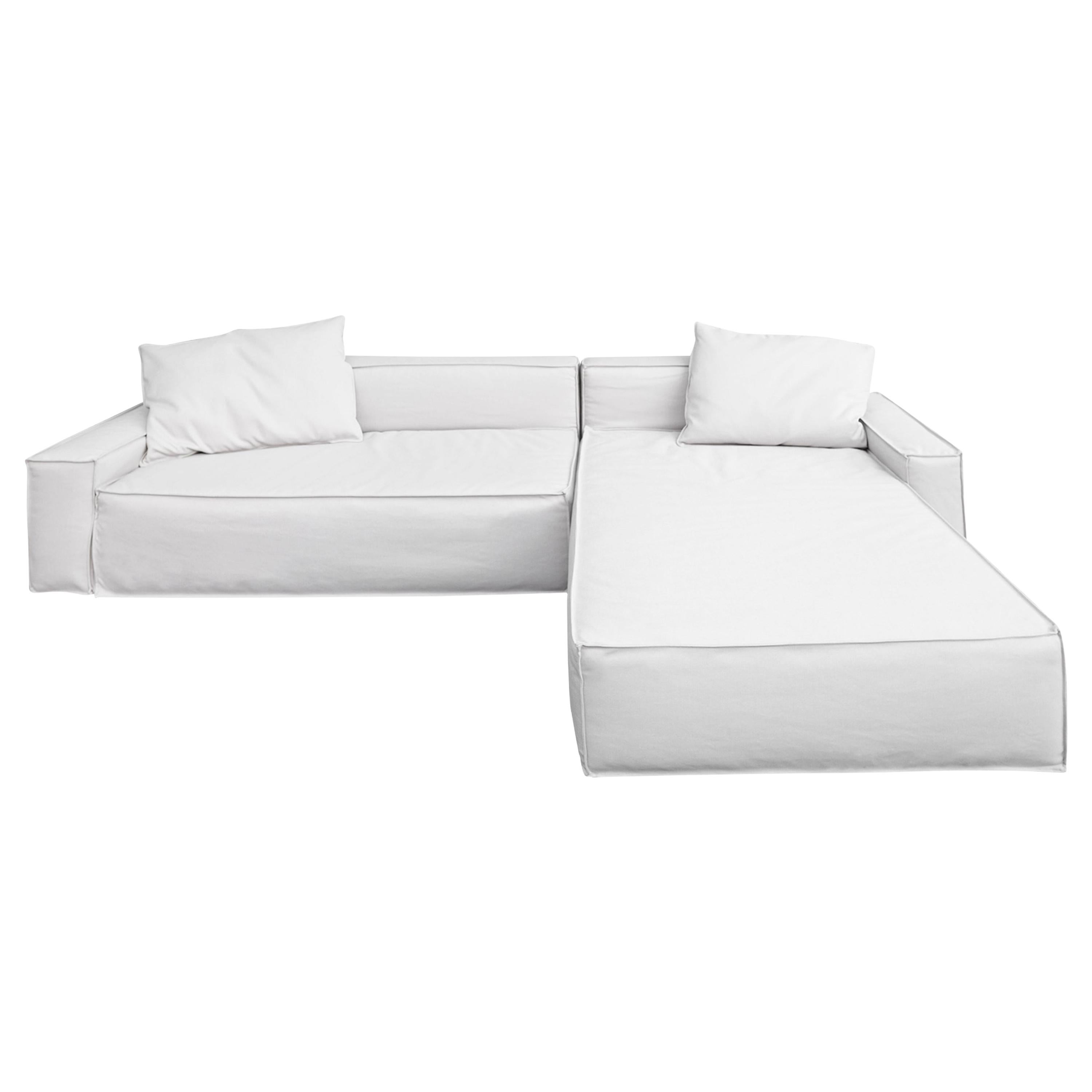 Set di divani XL per esterni con rivestimento grigio chiaro