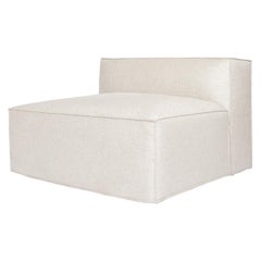 Arena module with backrest for Sofa in linen color fabric upholstery
