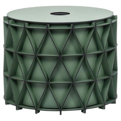 Arena Small Green Leather Basket