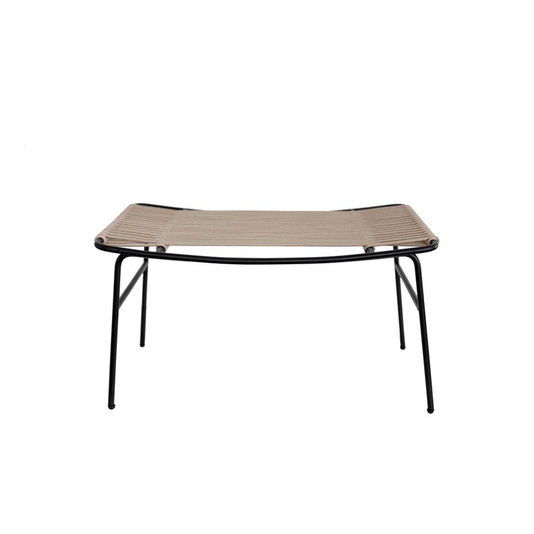 Modern Arena Steel With Rope Weave Footstool For Sale