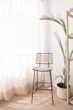 Tabouret de bar en acier Arena avec cordage tissé