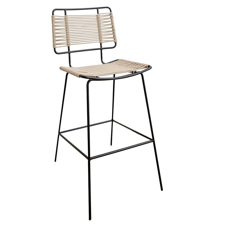 Arena Steel with Rope Weave Bar Stool For Sale
