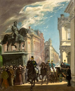 'Queen Emma and Princess Wilhelmina depart by carriage', by Arend A. Marcelis