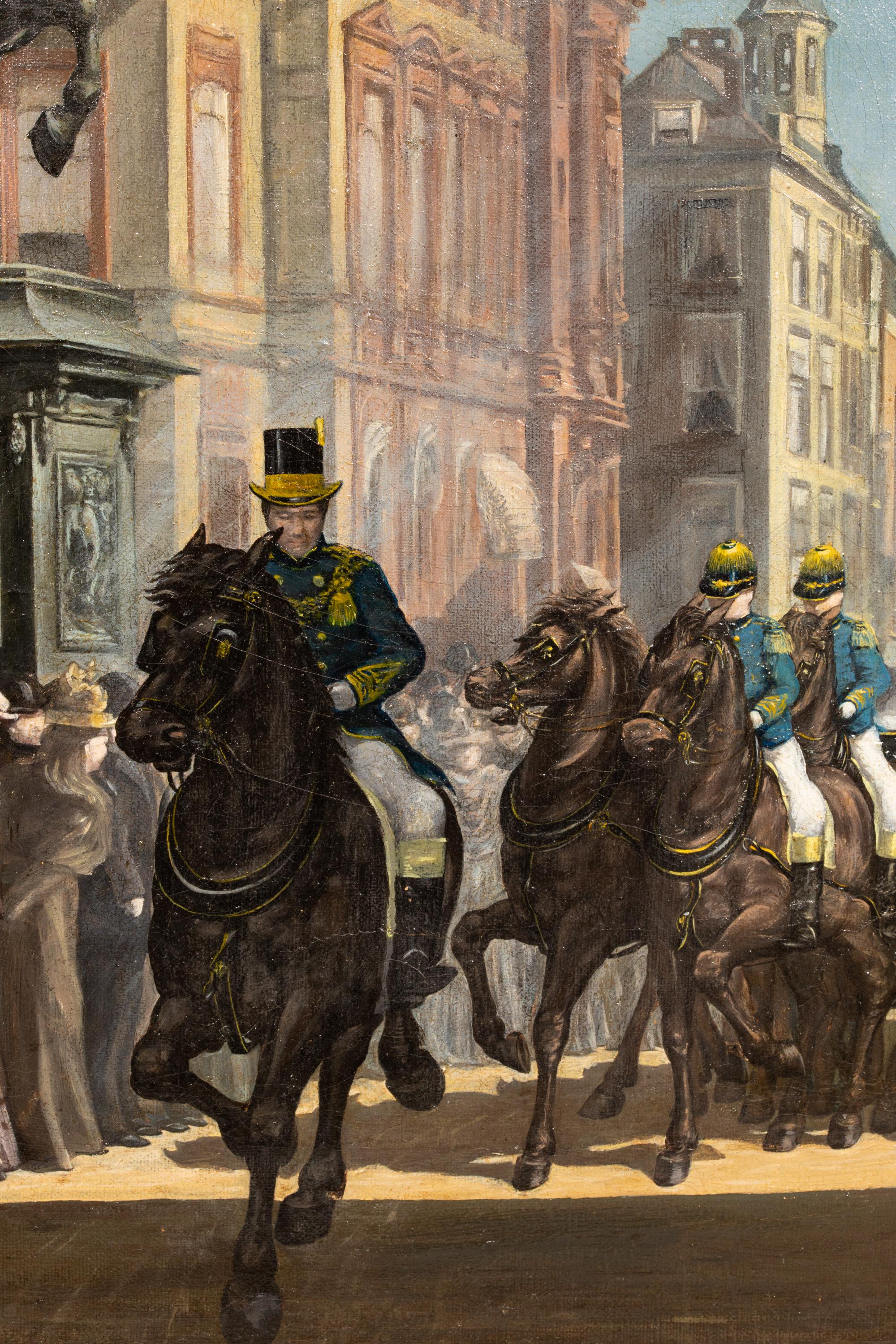 'Queen Emma and Princess Wilhelmina depart by carriage', by Arend A. Marcelis For Sale 1