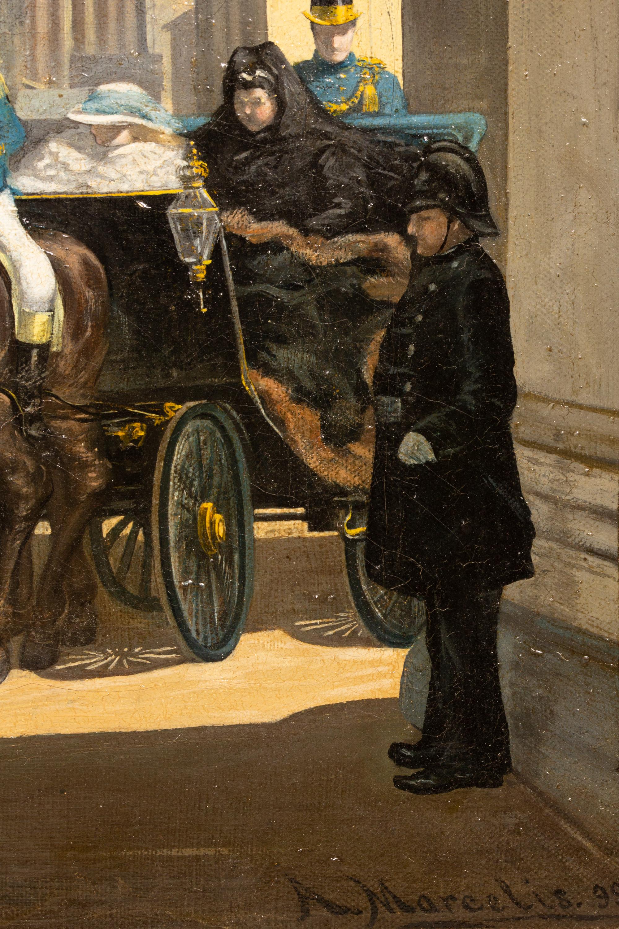 'Queen Emma and Princess Wilhelmina depart by carriage', by Arend A. Marcelis For Sale 5