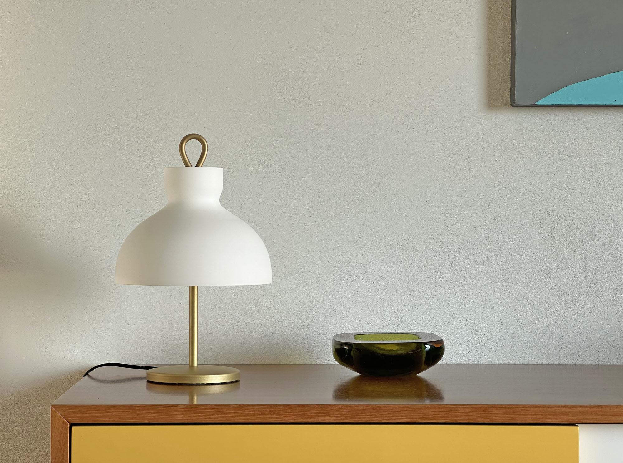 Brass Arenzano Bassa, Low Table Lamp by Ignazio Gardella for TATO For Sale