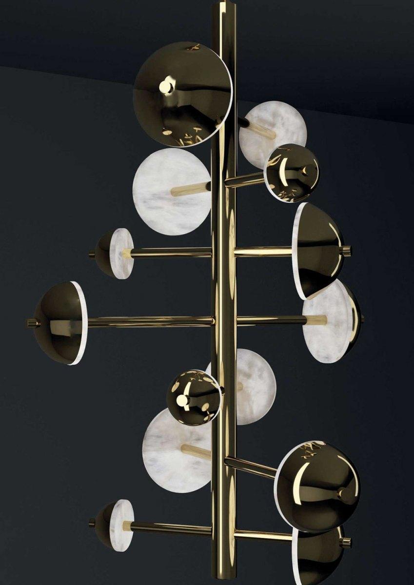 Other Ares Bronze Chandelier by Alabastro Italiano For Sale