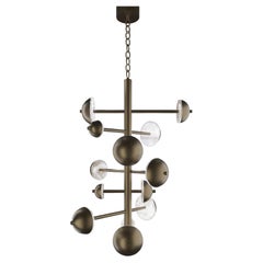 Ares Brushed Burnished Metal Chandelier by Alabastro Italiano