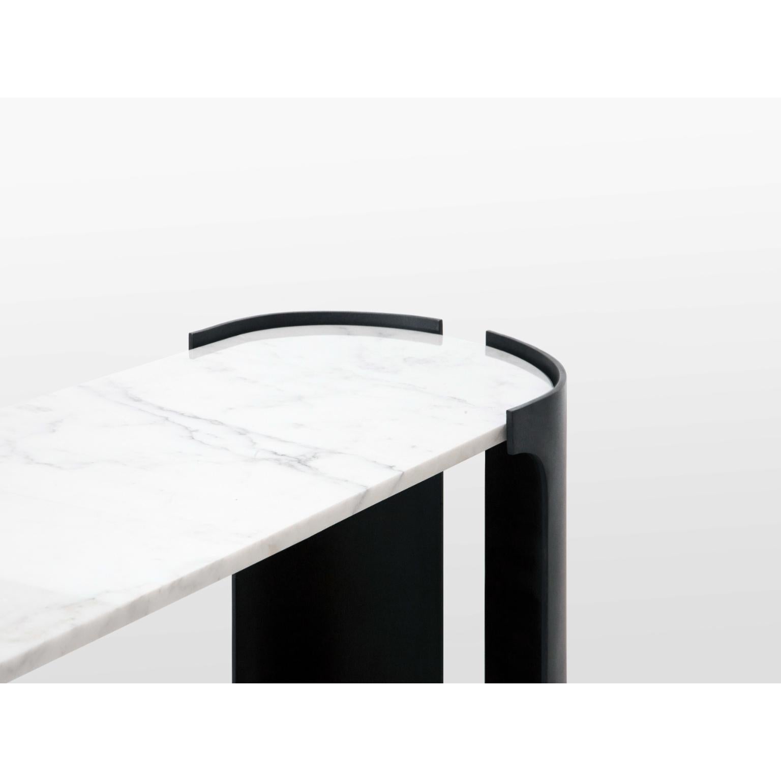 Post-Modern Ares Console Table in Black Patinated Cast Bronze & Marble by OZA Design For Sale
