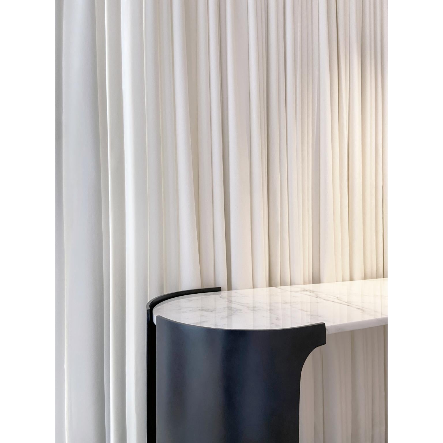 British Ares Console Table in Black Patinated Cast Bronze & Marble by OZA Design For Sale