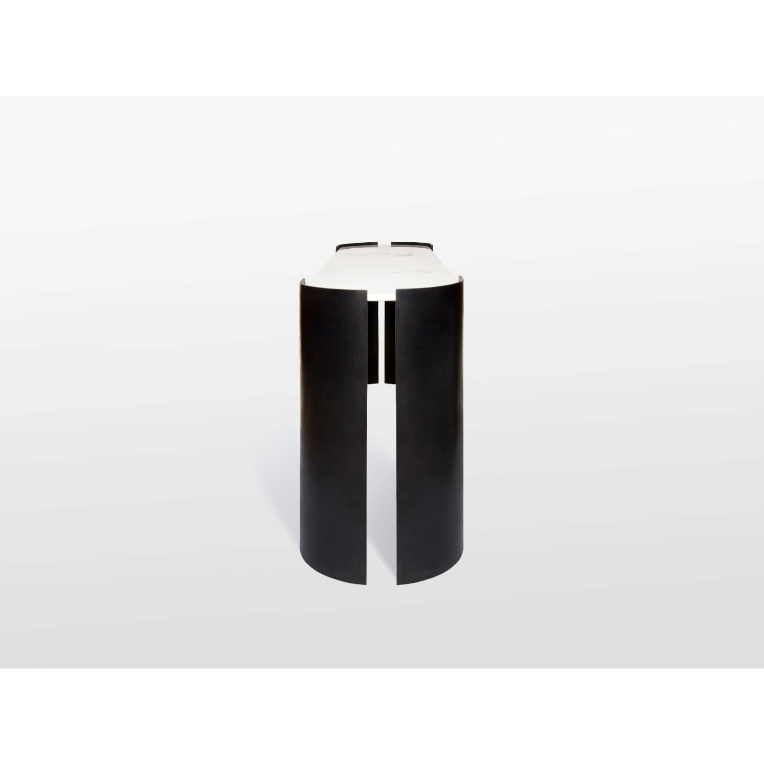 Contemporary Ares Console Table in Black Patinated Cast Bronze & Marble by OZA Design For Sale