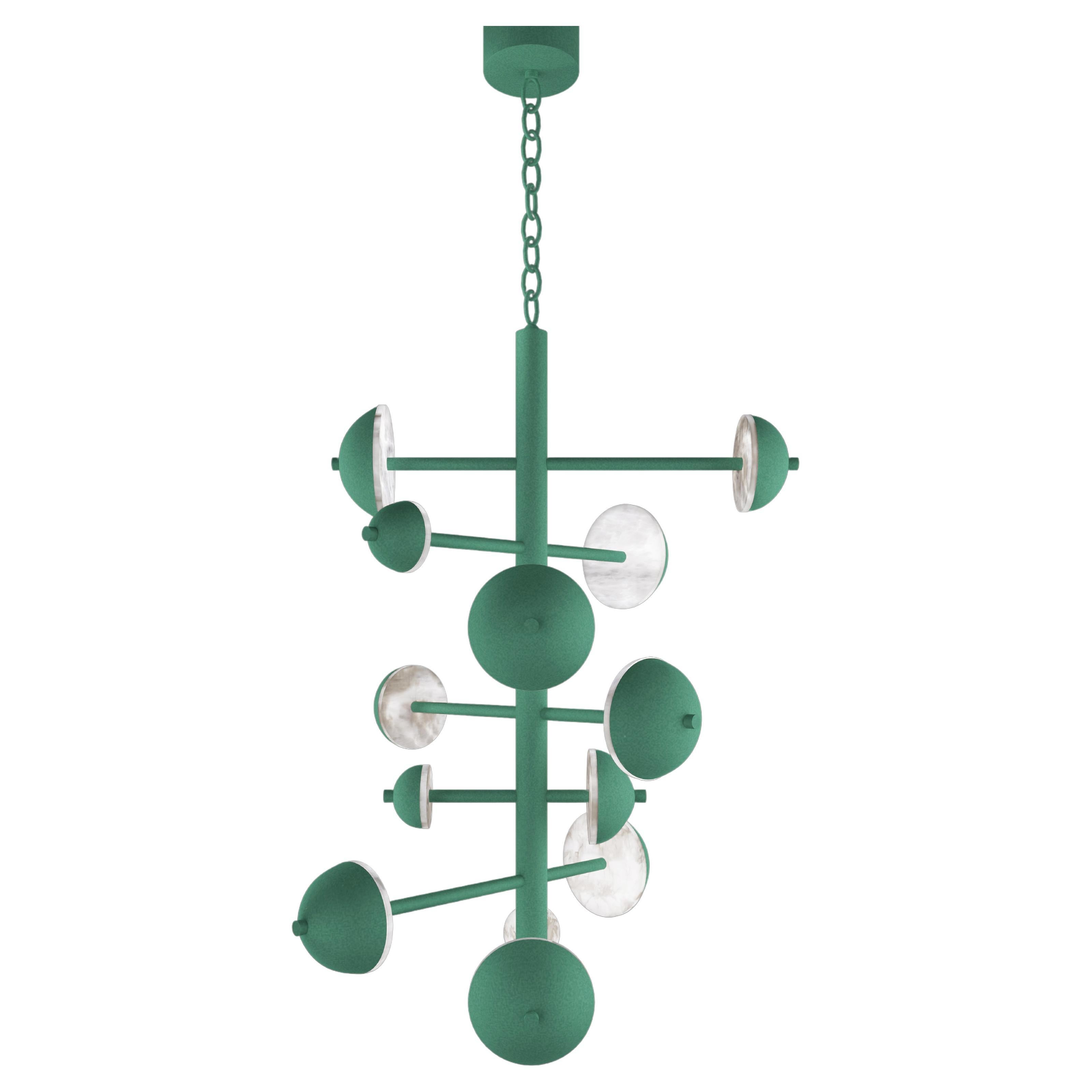 Ares Freedom Green Metal Chandelier by Alabastro Italiano