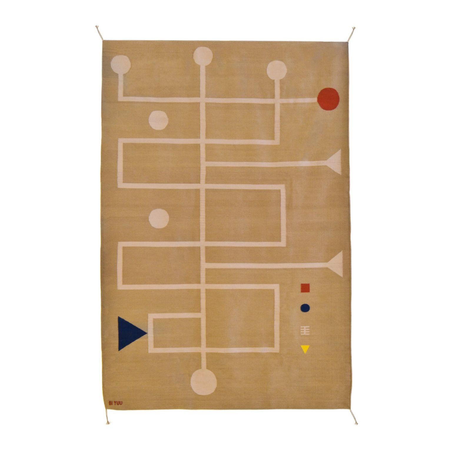 Ares I A02 Rug by Bi Yuu
Dimensions: D200 x 300 H cm
Material: 70% Lincoln Wool / 30% Merino Wool
Density: 2800 yam passes per m2.
Also Available in different dimensions. Dye: Natural and Colorants.

She founded Bi Yuu with the vision that the