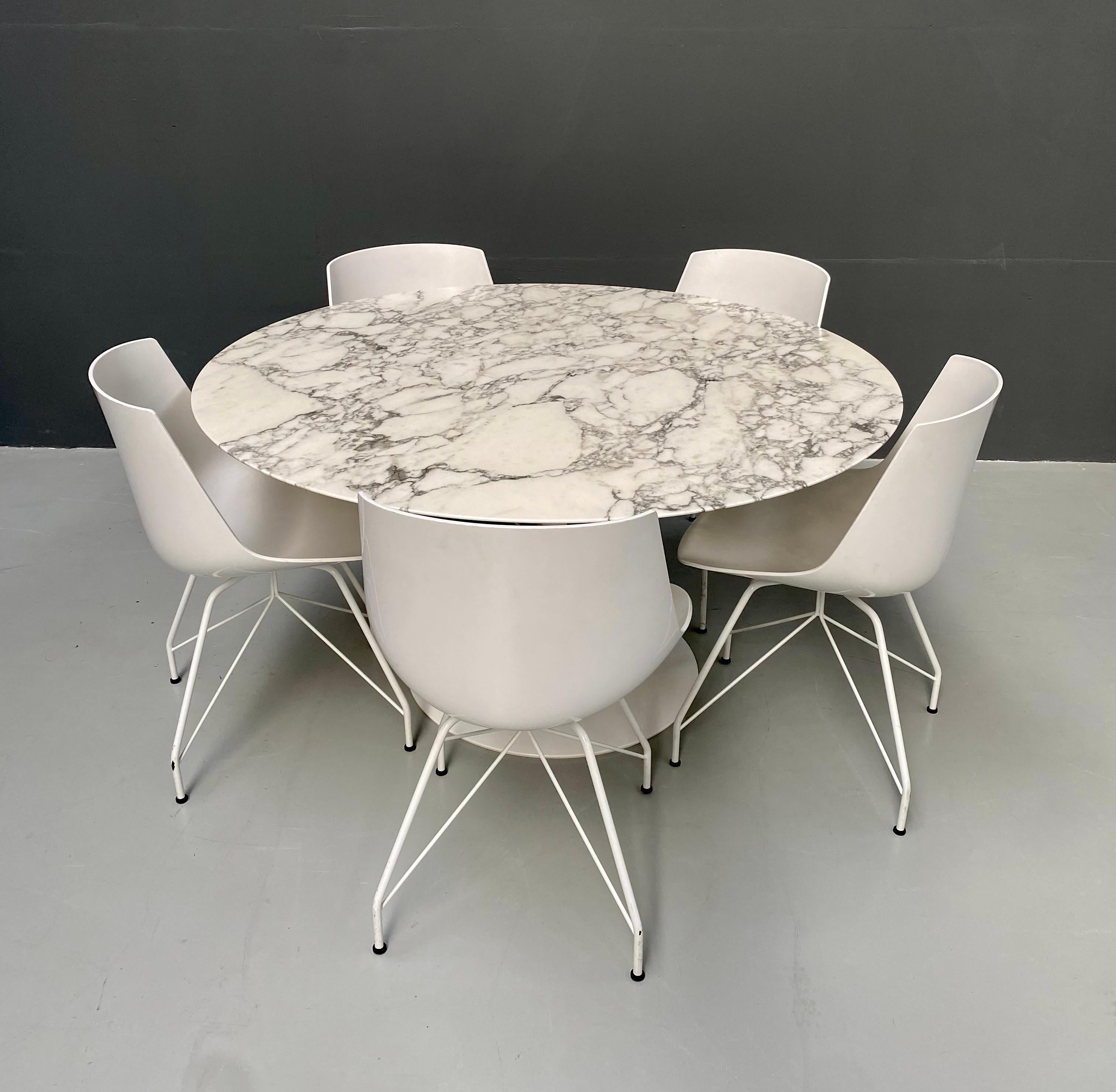 Aluminum Aresbescato Marble Dining Table by Eero Saarinen for Knoll Studio For Sale