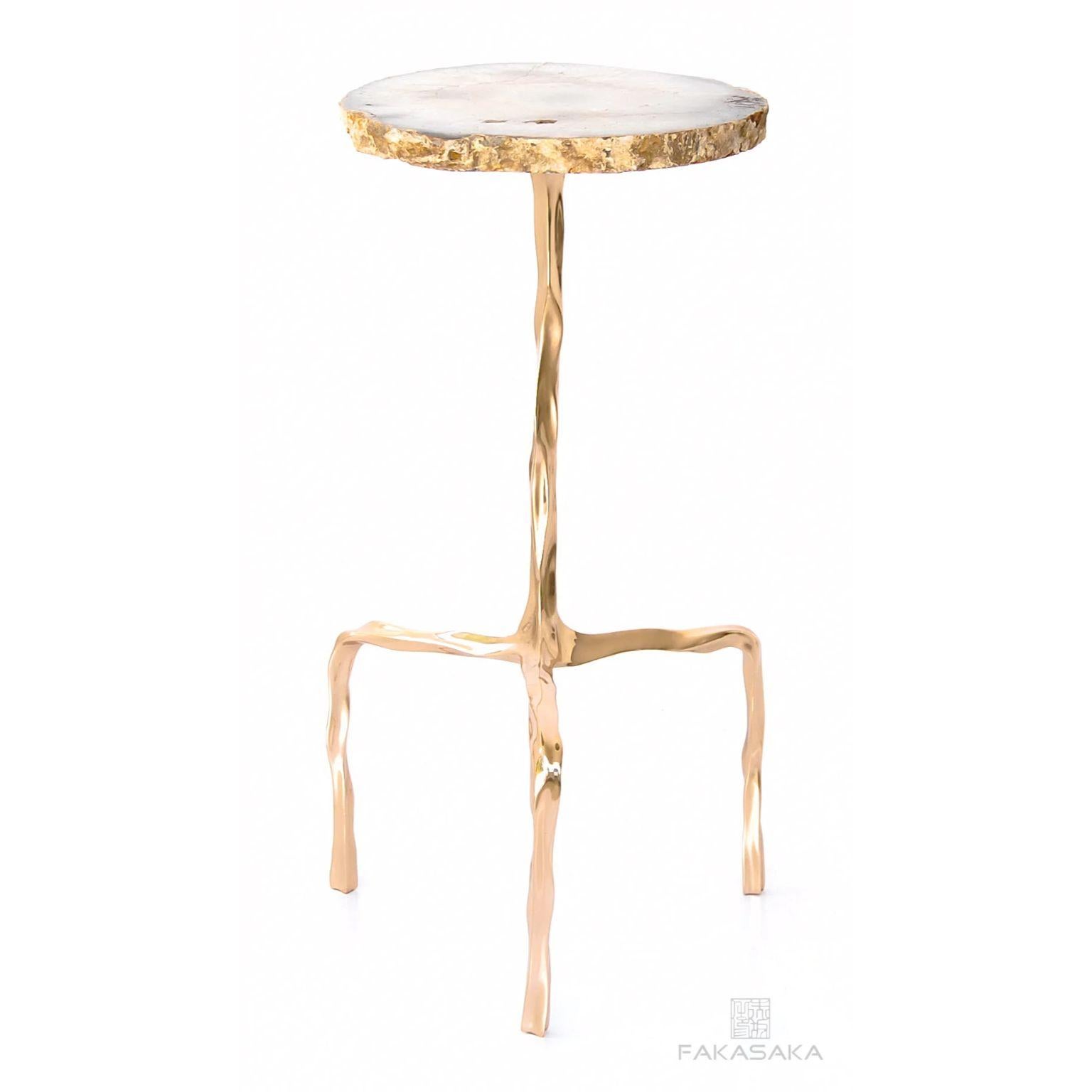 Other Aretha Drink Table with Agate Top by Fakasaka Design For Sale