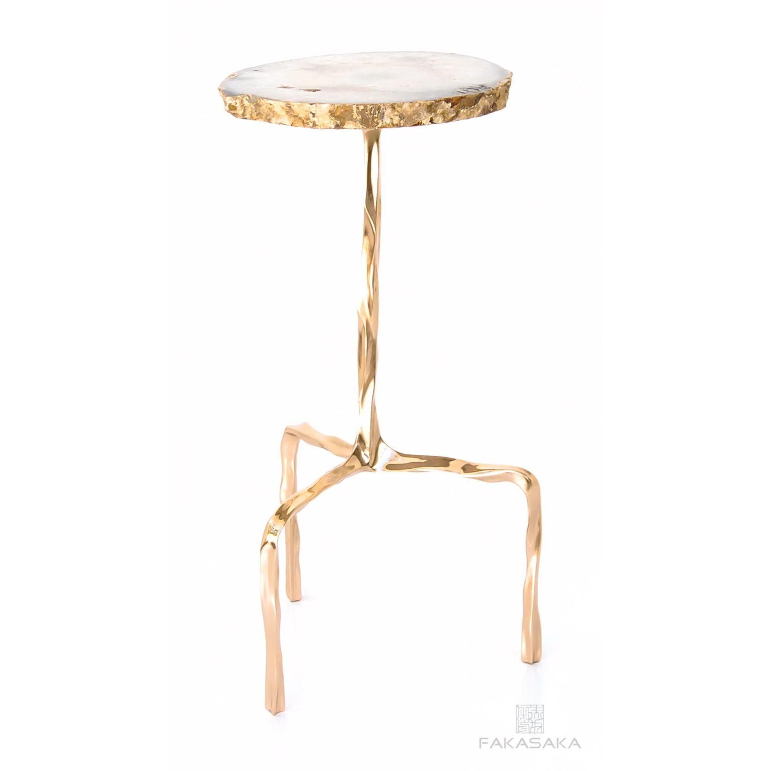 Aretha Drink Table with Agate Top by Fakasaka Design In New Condition For Sale In Geneve, CH