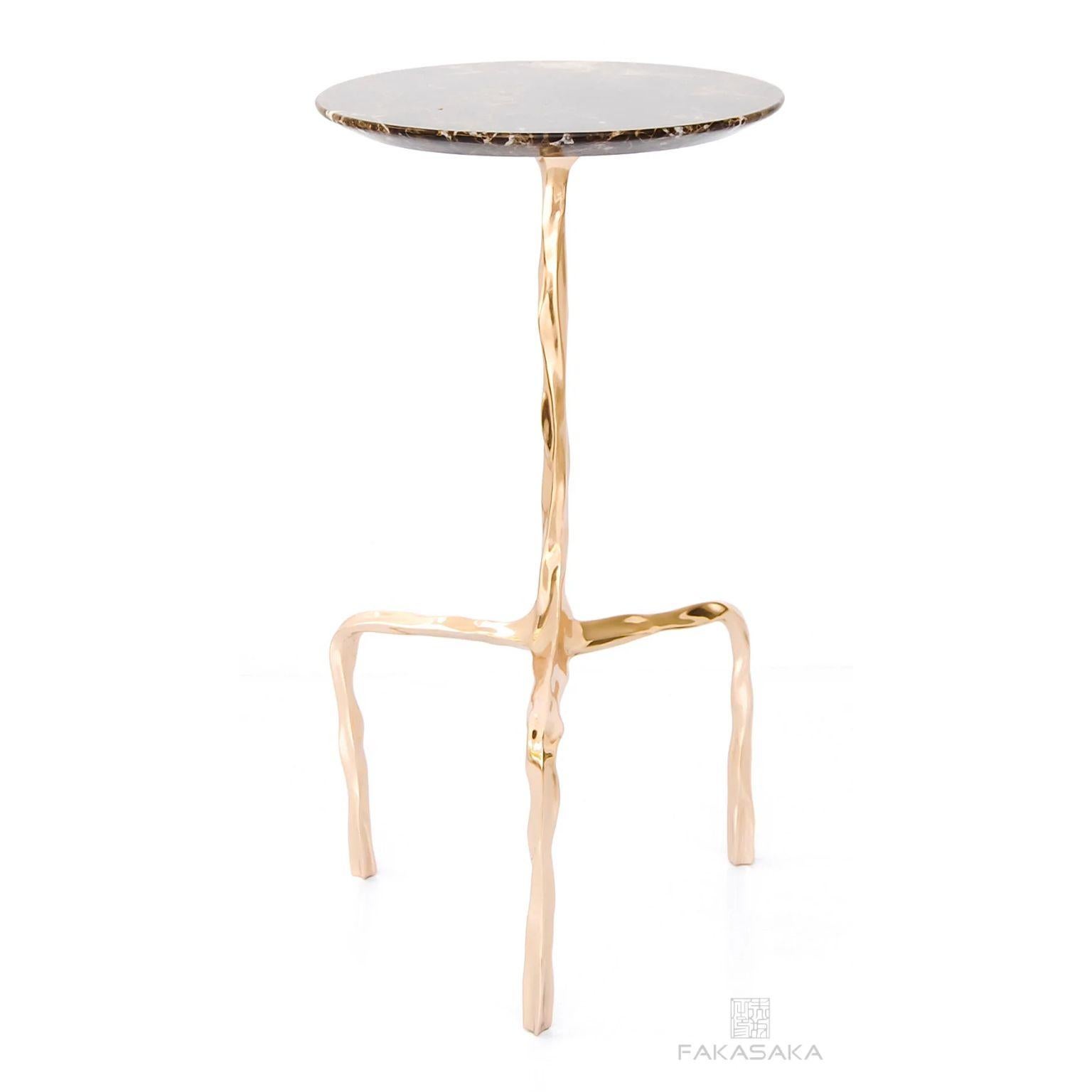 Aretha Drink Table with Marrom Imperial Marble Top by Fakasaka Design In New Condition For Sale In Geneve, CH