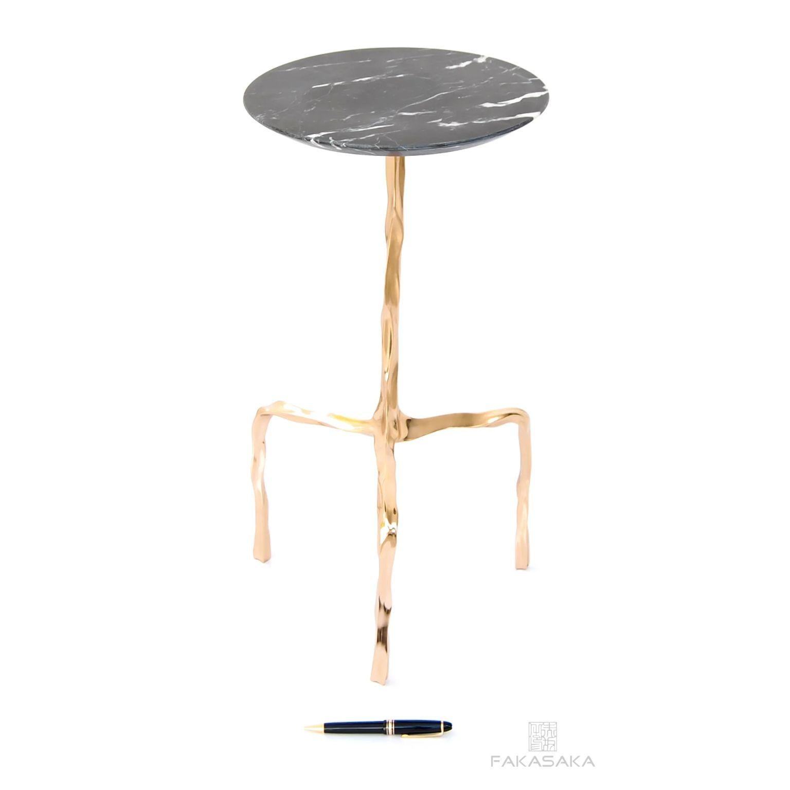 Other Aretha Drink Table with Nero Marquina Marble Top by Fakasaka Design For Sale