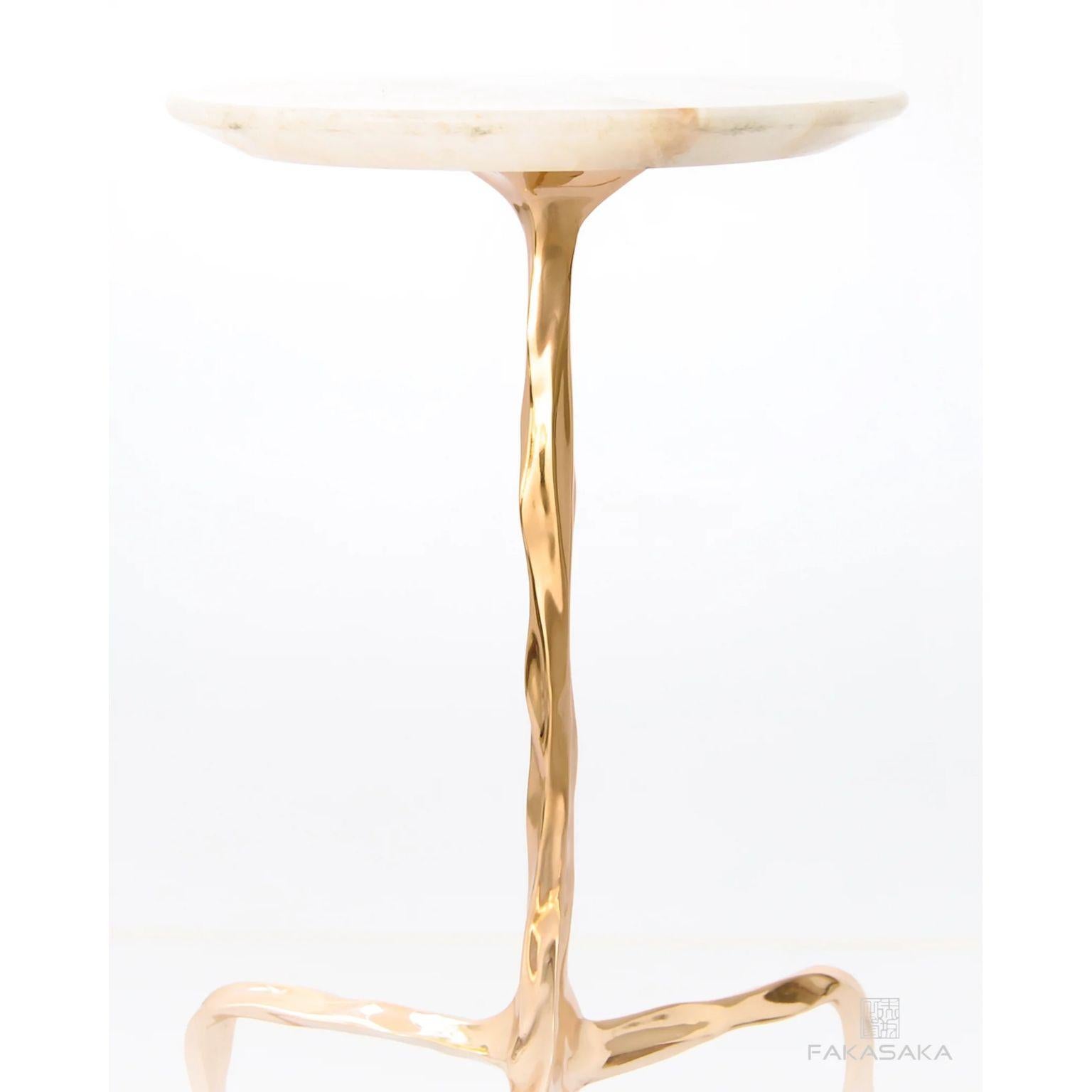 Contemporary Aretha Drink Table with Onyx Top by Fakasaka Design For Sale