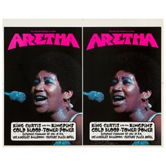 Aretha Franklin Original Uncut Printer's Proof Concert Poster, Los Angeles, 1971