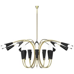 Aretha Pendant Light in Black and Brass