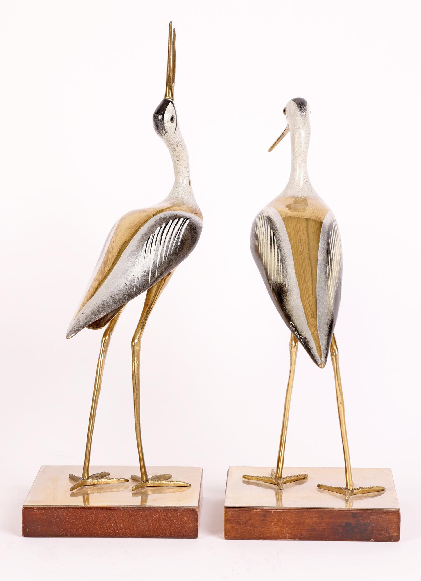 ARF Firenze Italian Enameled Metal Heron Figures Signed Giozielli 5