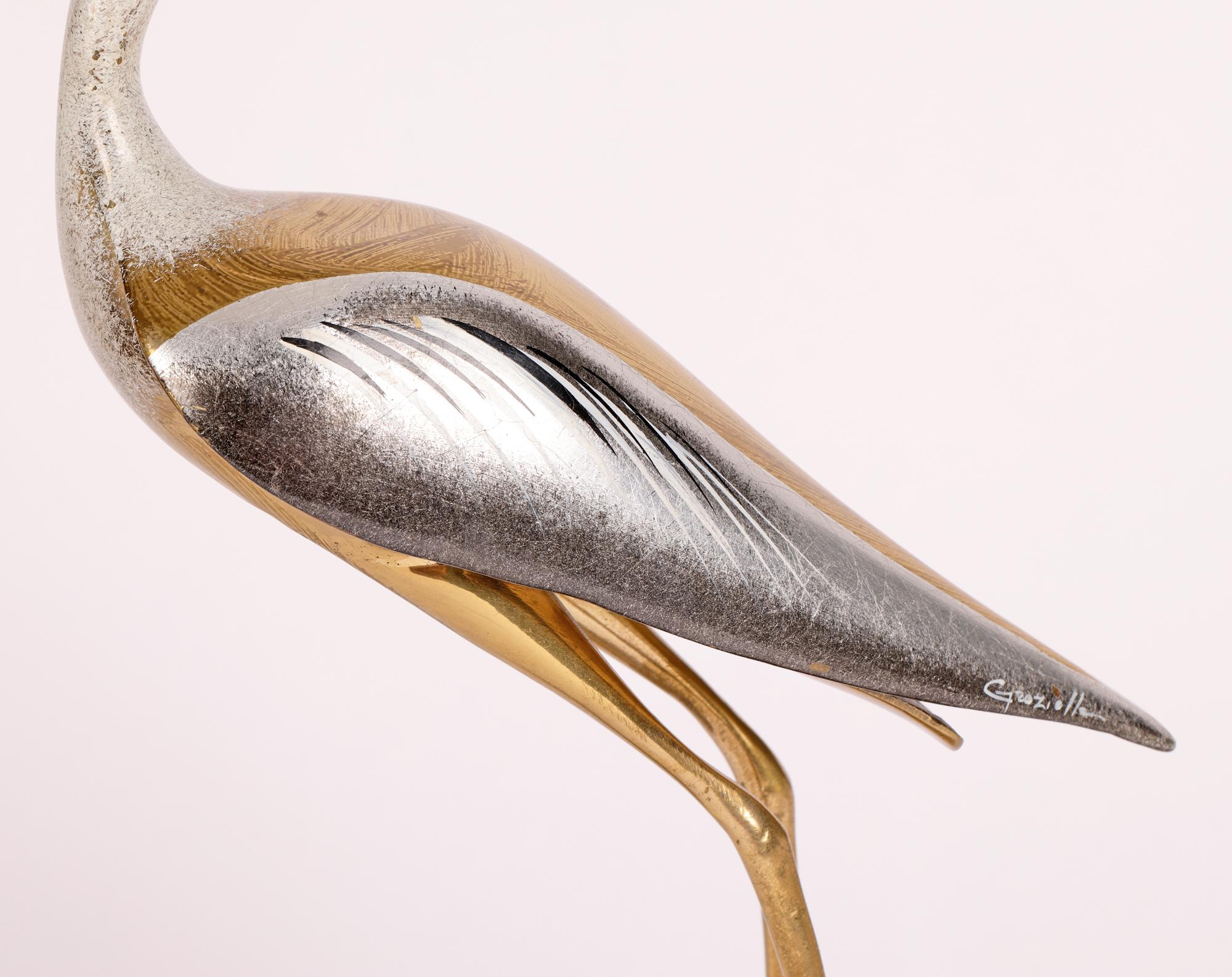 ARF Firenze Italian Enameled Metal Heron Figures Signed Giozielli 8