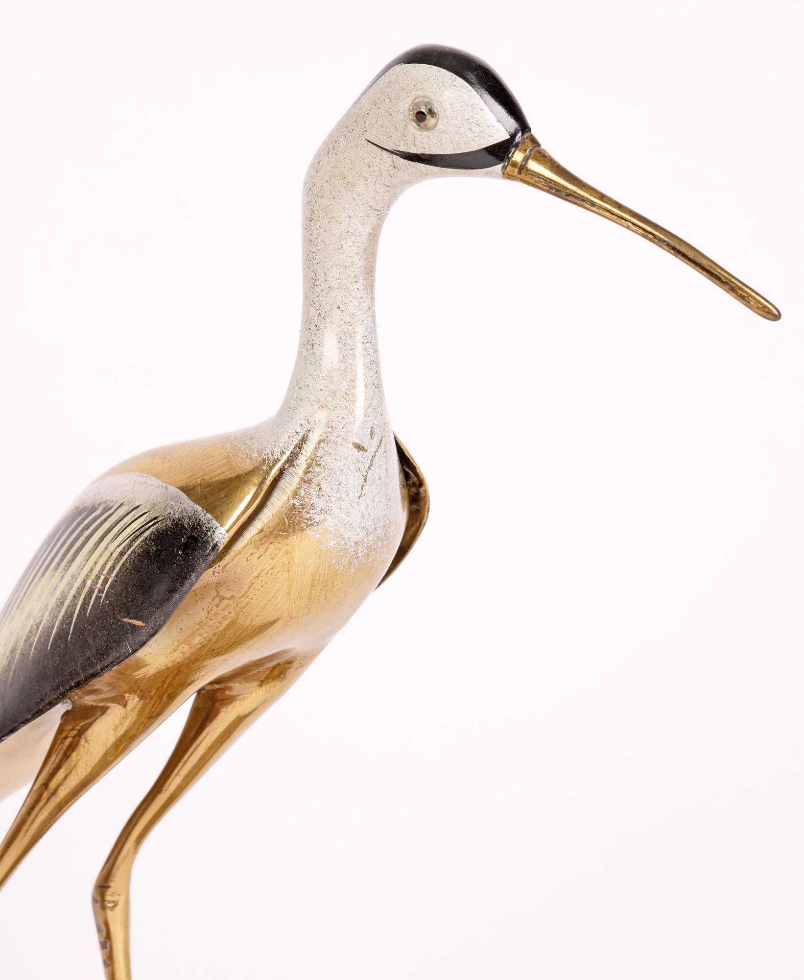 Mid-Century Modern ARF Firenze Italian Enameled Metal Heron Figures Signed Giozielli