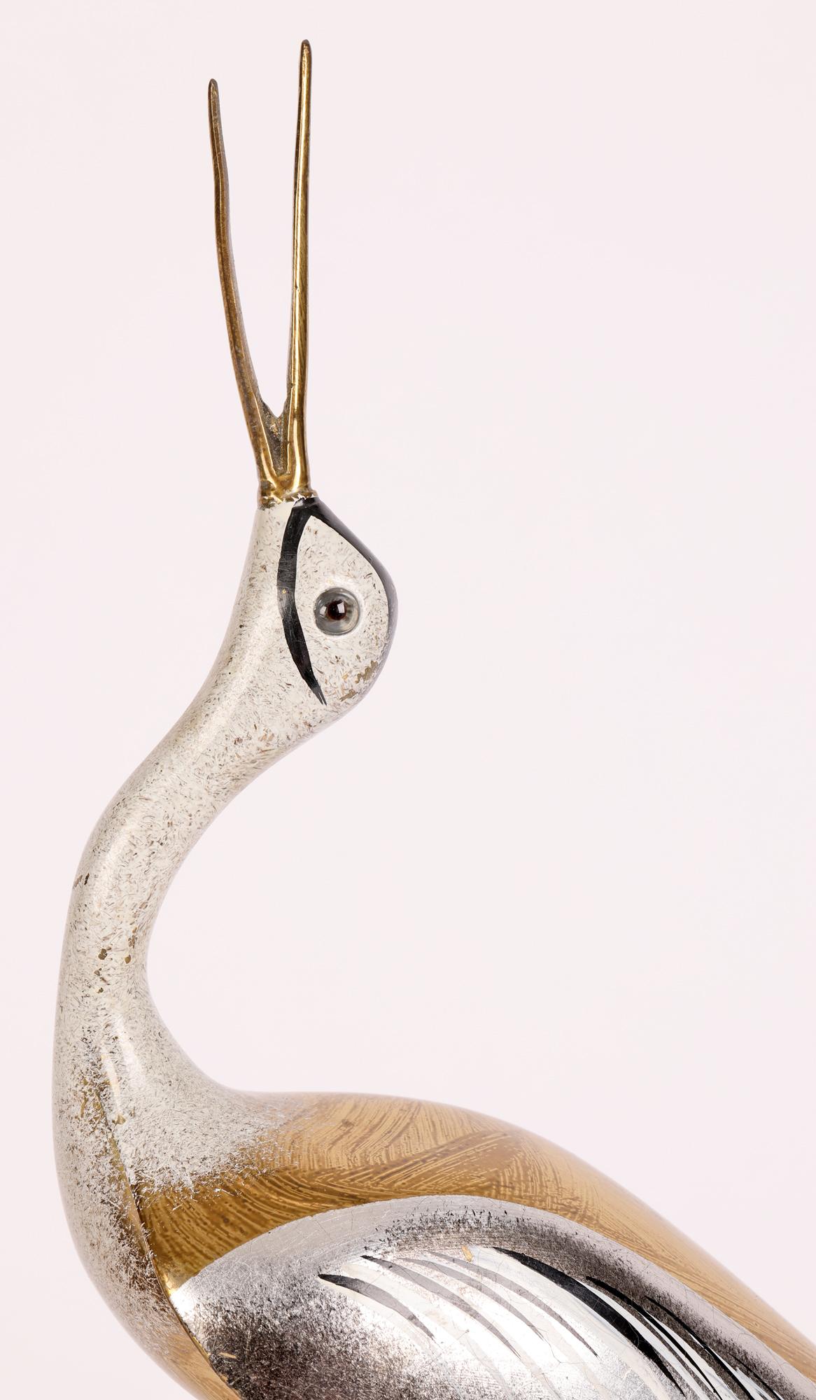ARF Firenze Italian Enameled Metal Heron Figures Signed Giozielli 3