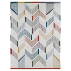 Arfa Modern 5
6x8 Ft Teppich Abstrakt Weiß Wolle Handgefertigt Dhurrie Teppich