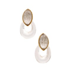 Arfan Paris 1970 Andre Vassort Convertible Earrings 18Kt Gold And Rock Quartz