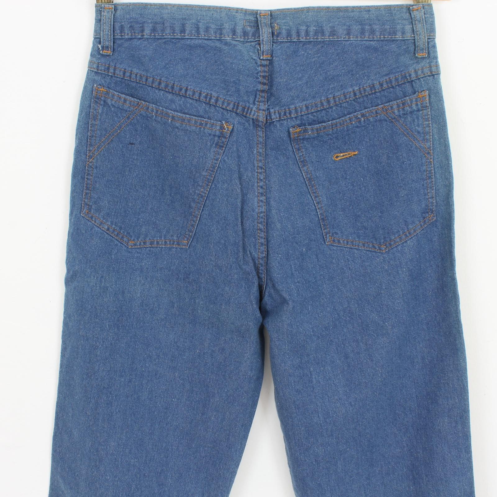 Arfango Blue Cotton Bobby Flared Denim Jeans Vintage 80s In New Condition For Sale In Brindisi, Bt