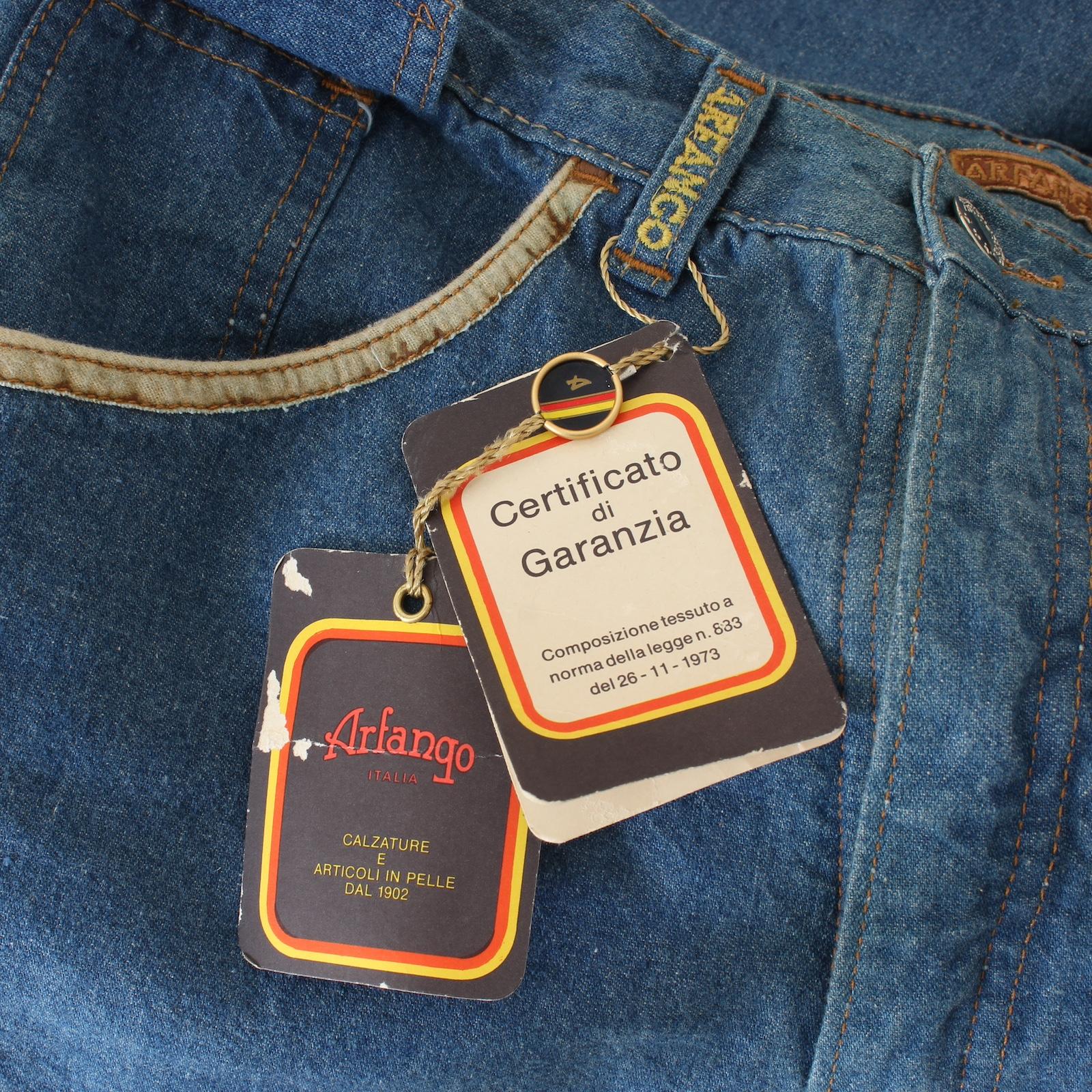 Arfango Blue Cotton Bobby Flared Denim Jeans Vintage 80s For Sale 1